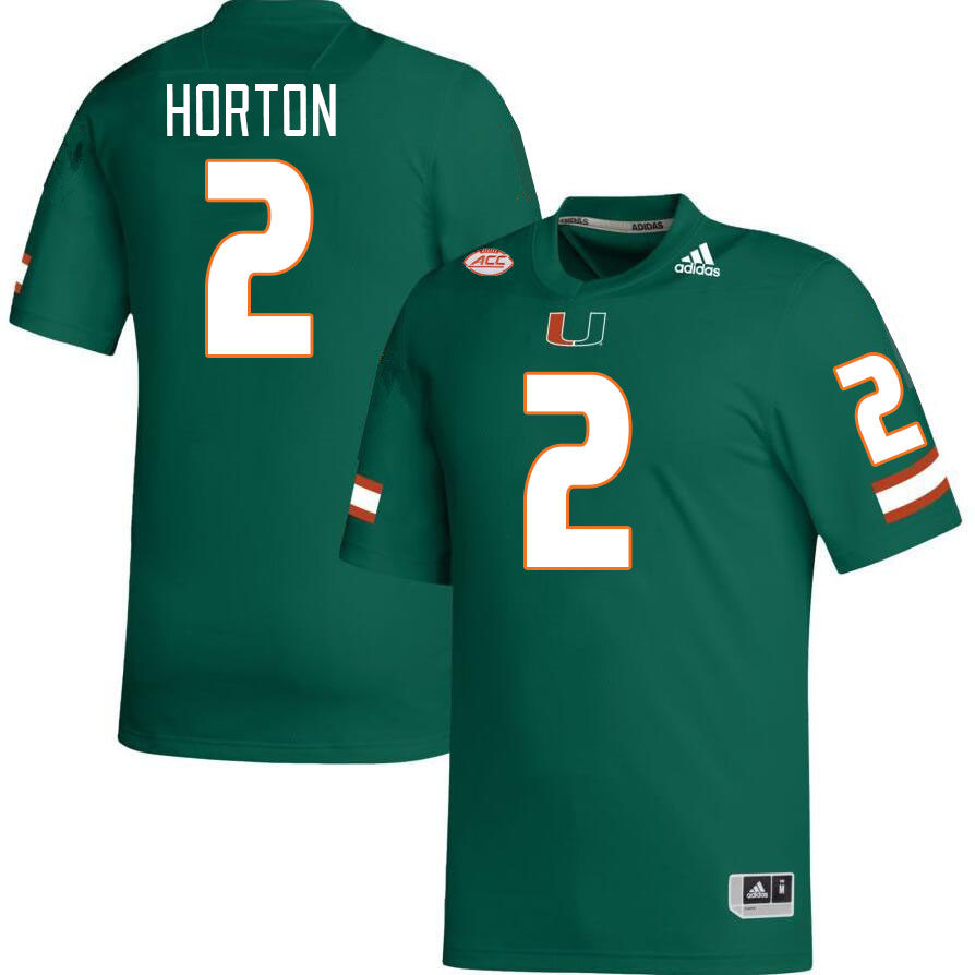 Men #2 Isaiah Horton Miami Hurricanes College Football Jerseys Stitched-Green